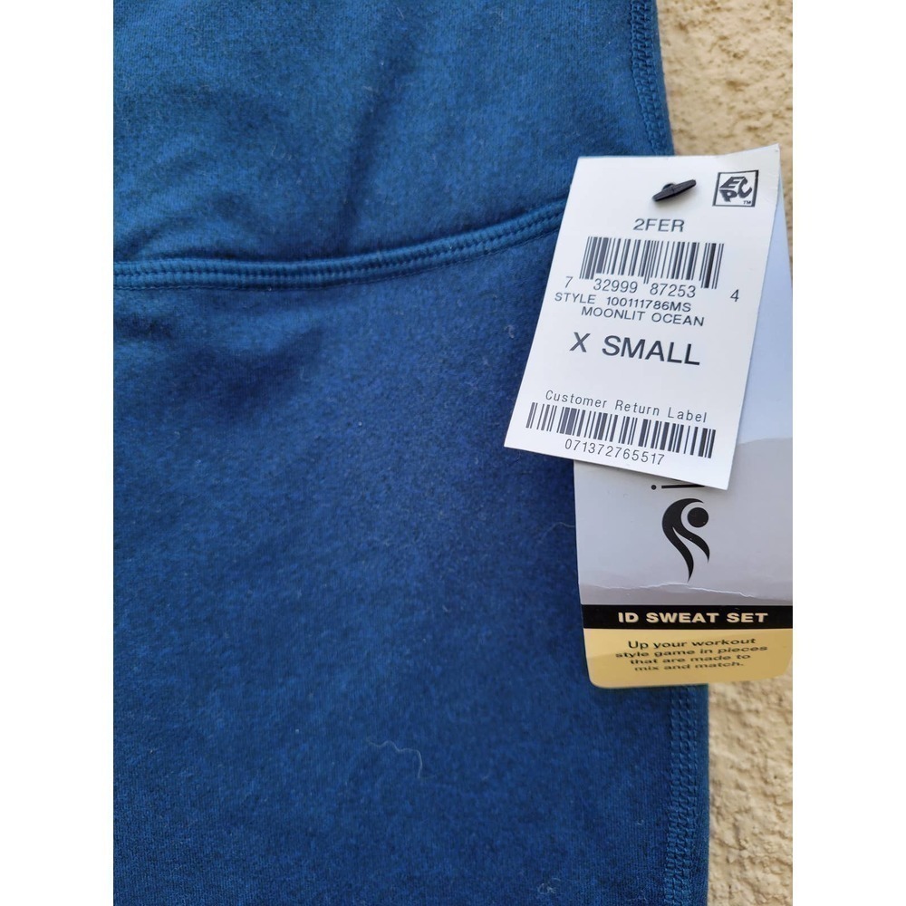 Ideology Women Extra Small High Rise Biker Shorts Blue - Picture 4 of 8